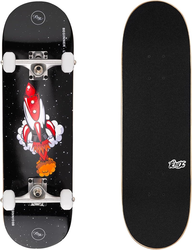 KMX Complete Skateboard for Beginners, 7-Layer Canadian Maple Double Kick Concave Deck| Aluminum Alloy Trucks | Pro Skateboard for Boys, Girls, Kids, Teens, Adults - Image 1